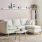 3 Seater Fabric Sofa with Ottoman White DALVIK