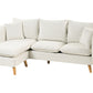 3 Seater Fabric Sofa with Ottoman White DALVIK