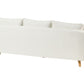 3 Seater Fabric Sofa with Ottoman White DALVIK