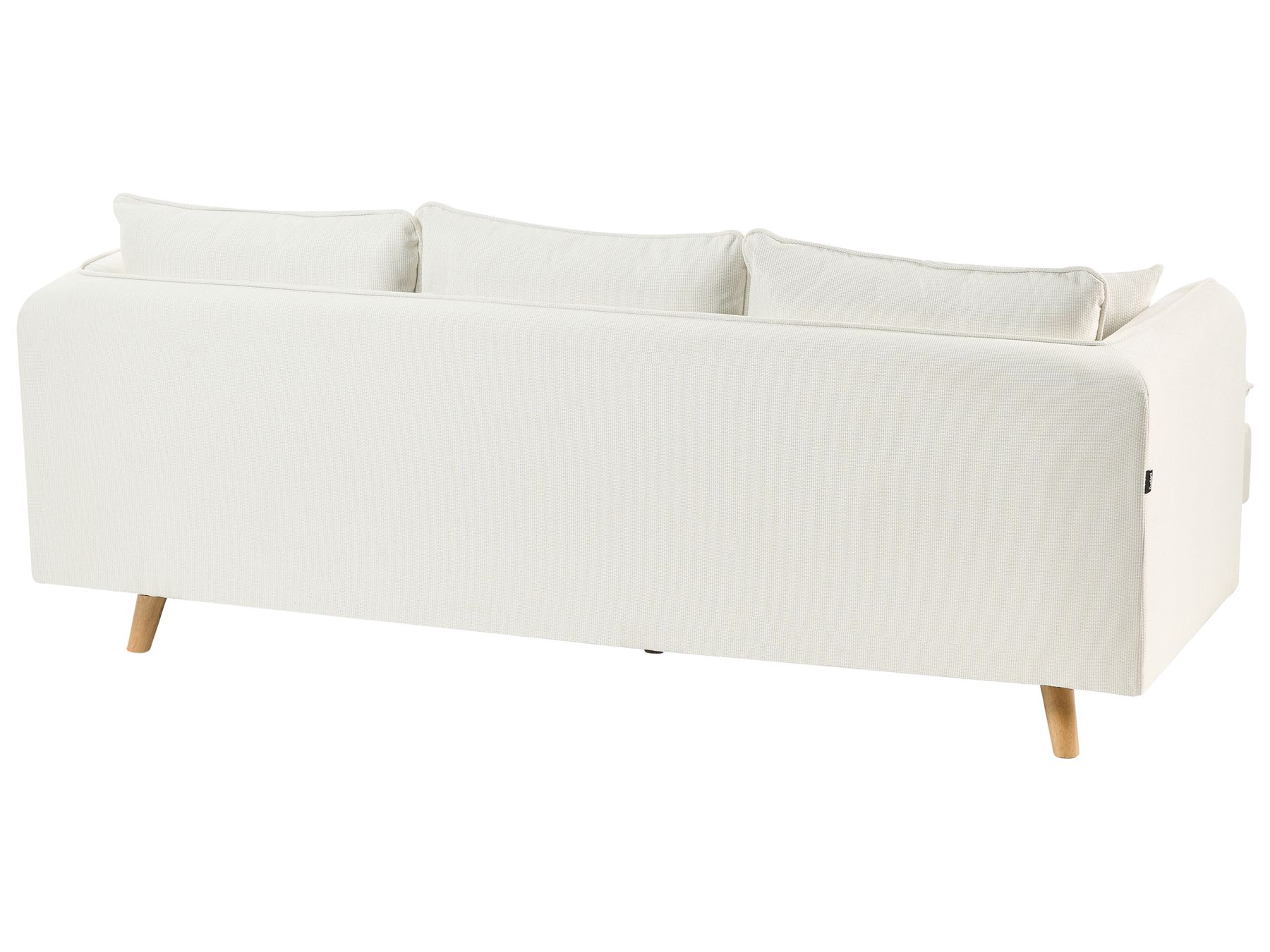 3 Seater Fabric Sofa with Ottoman White DALVIK