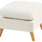 3 Seater Fabric Sofa with Ottoman White DALVIK