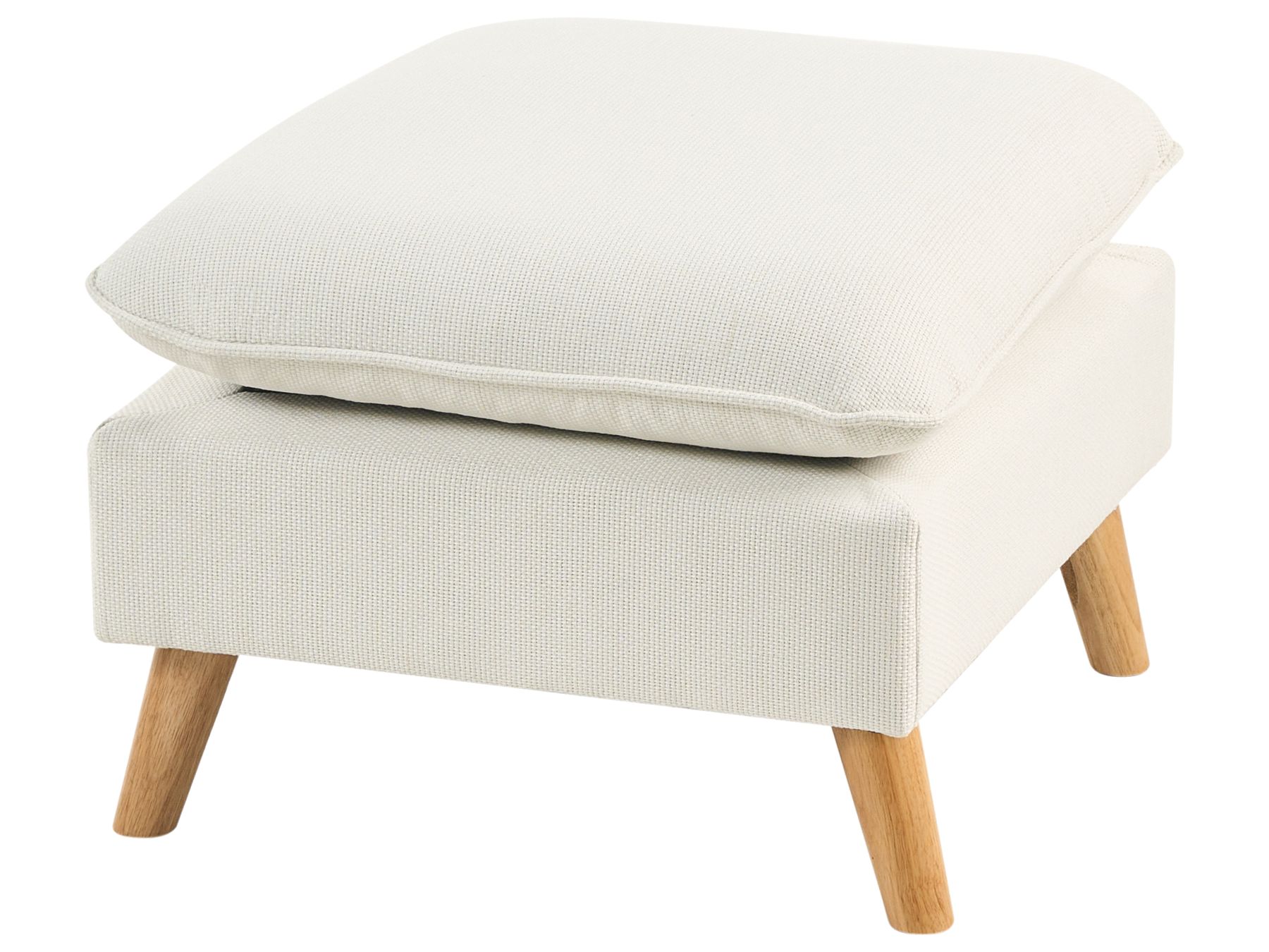 3 Seater Fabric Sofa with Ottoman White DALVIK