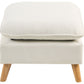 3 Seater Fabric Sofa with Ottoman White DALVIK