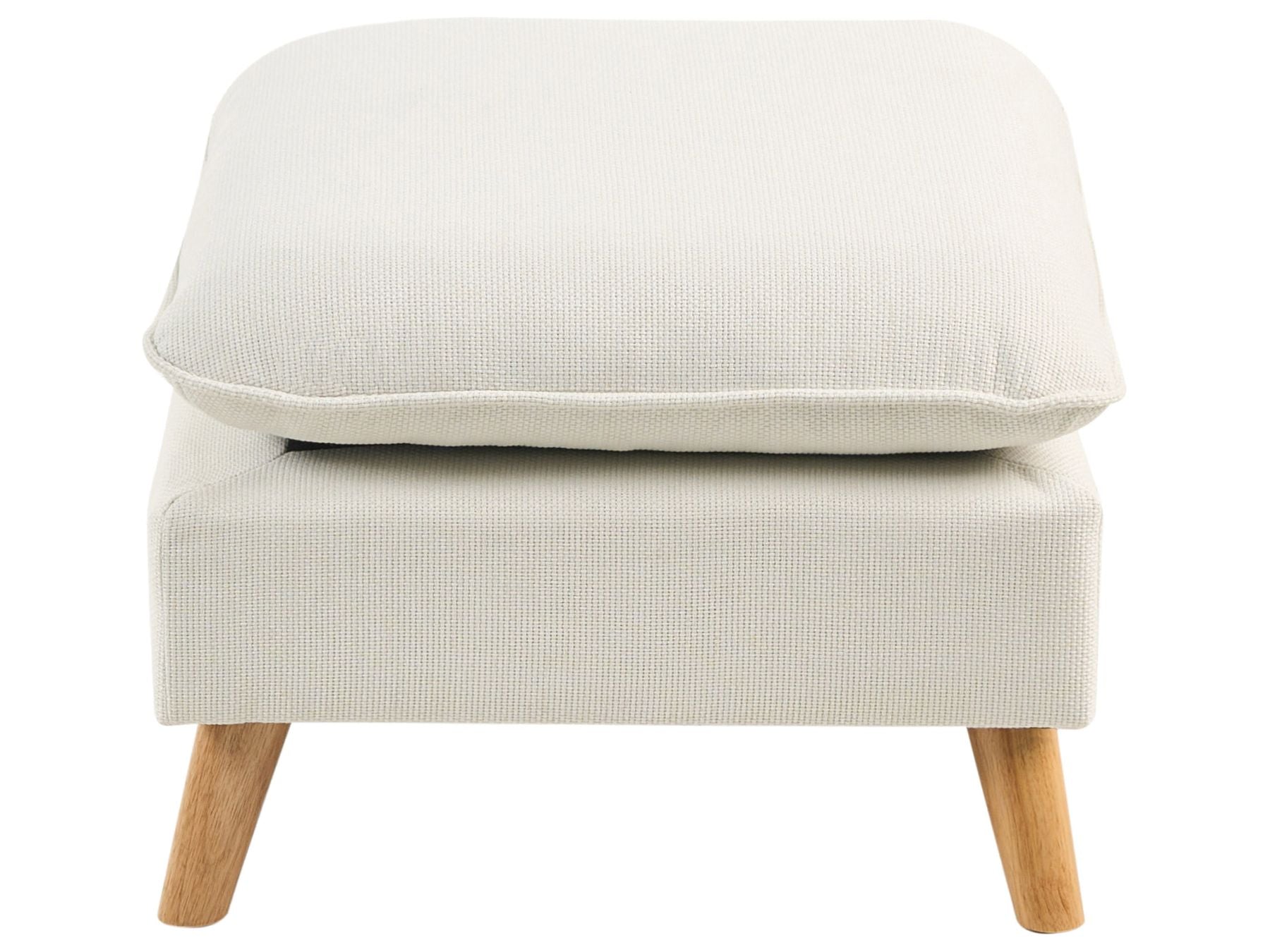 3 Seater Fabric Sofa with Ottoman White DALVIK