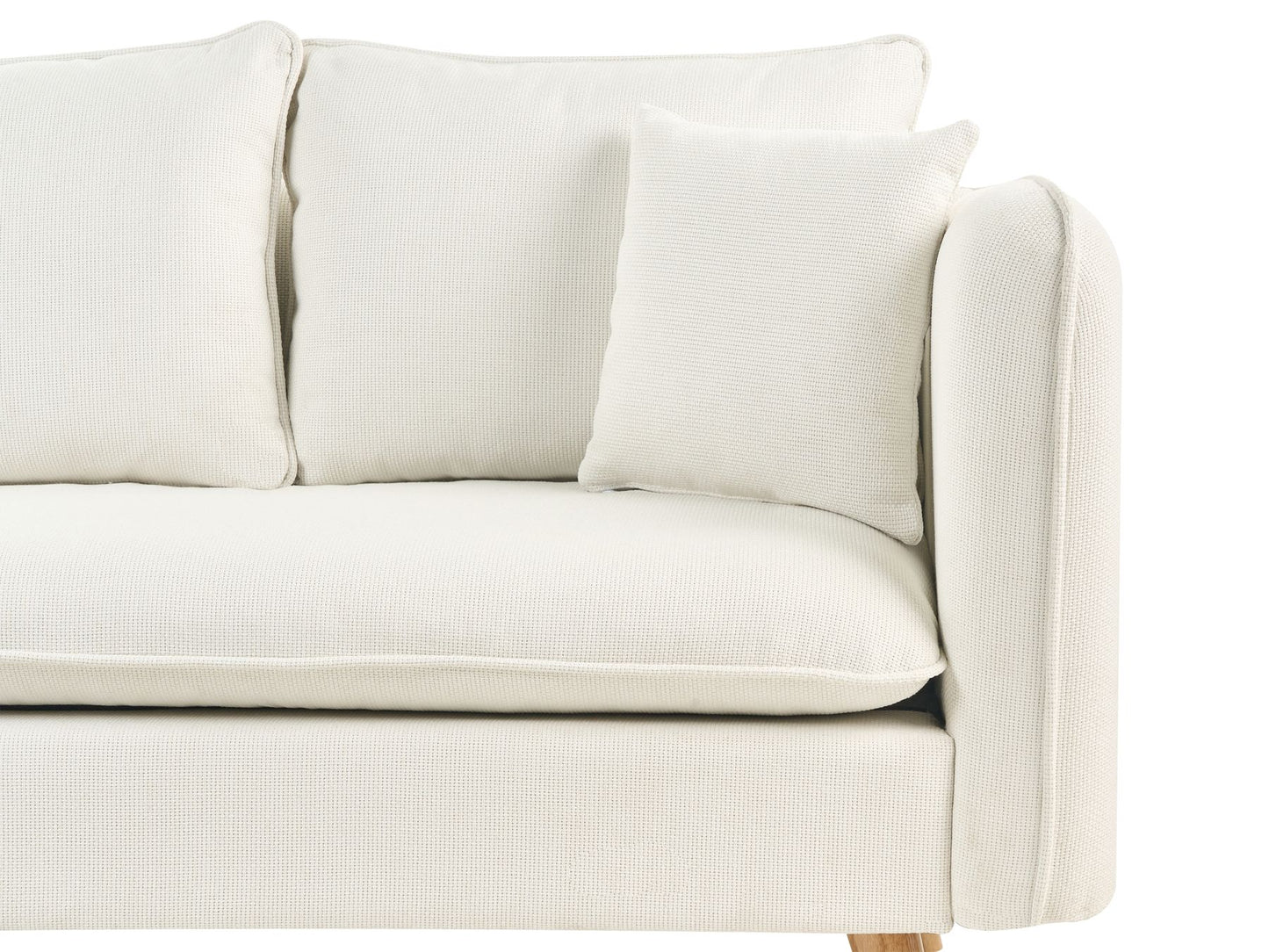 3 Seater Fabric Sofa with Ottoman White DALVIK