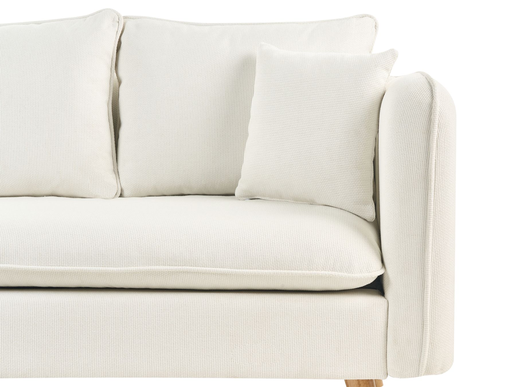 3 Seater Fabric Sofa with Ottoman White DALVIK