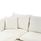 3 Seater Fabric Sofa with Ottoman White DALVIK