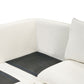 3 Seater Fabric Sofa with Ottoman White DALVIK