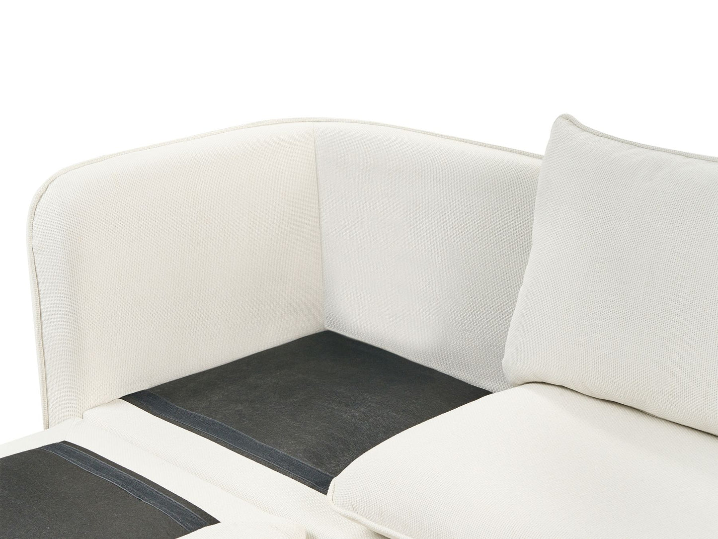 3 Seater Fabric Sofa with Ottoman White DALVIK