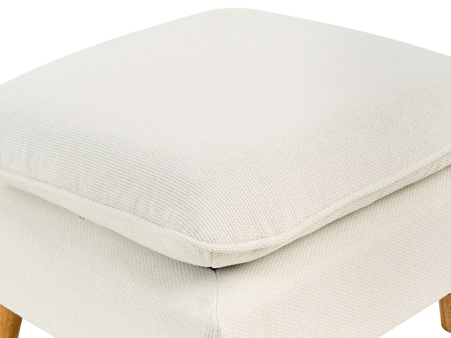 3 Seater Fabric Sofa with Ottoman White DALVIK